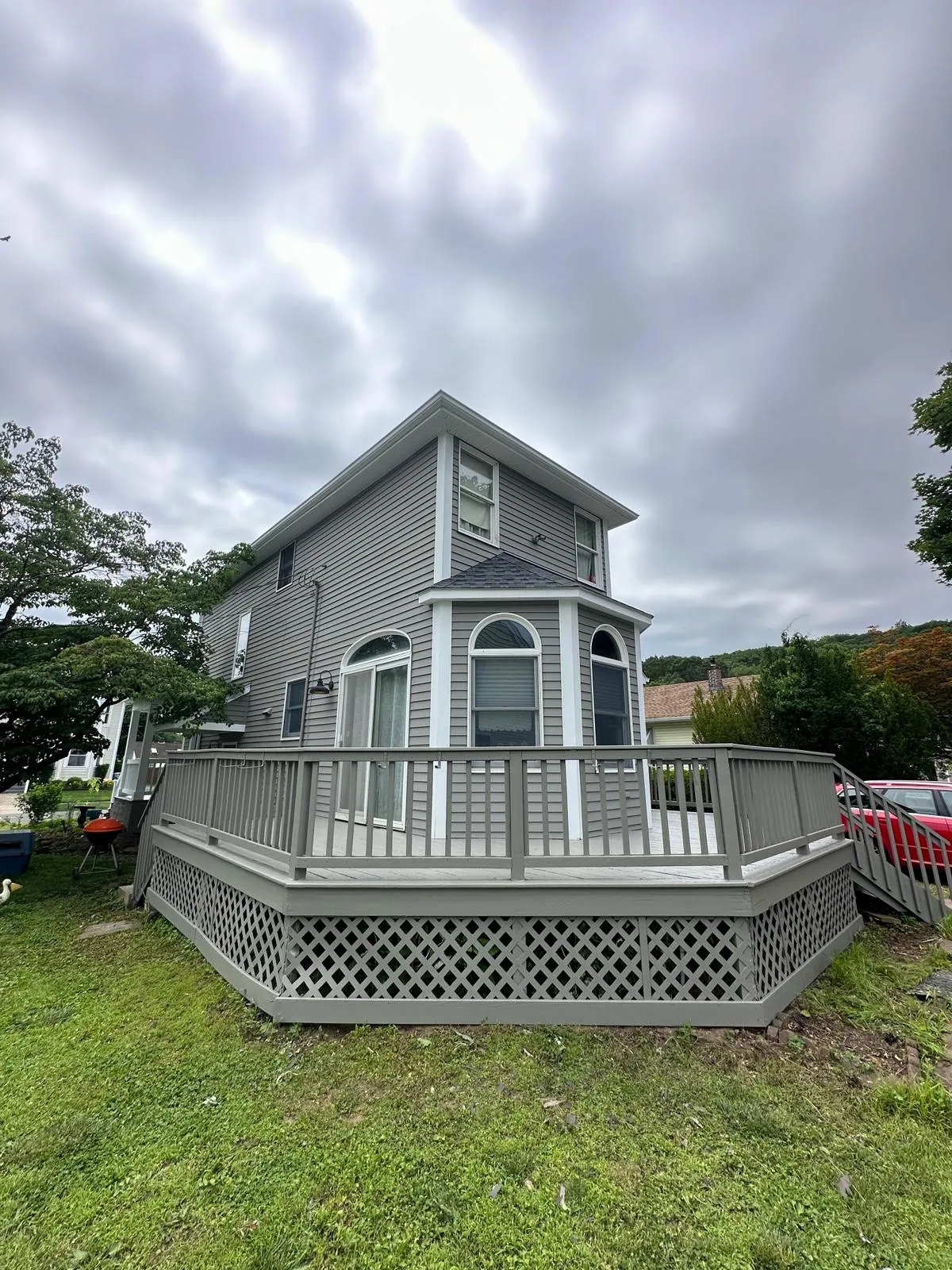 Side elevation, deck and lattice repainted