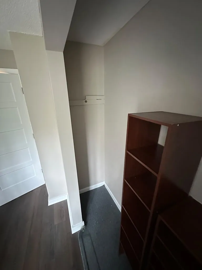 Closet interior painted and baseboards detailed